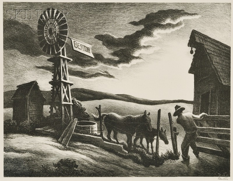 Appraisal: Thomas Hart Benton American - Arkansas Evening alternatively titled Nebraska