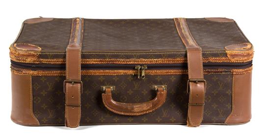 Appraisal: Sale Lot A Louis Vuitton Leather Soft-Sided Suitcase with leather