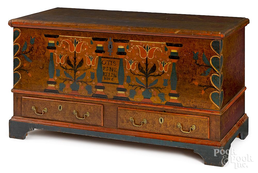 Appraisal: Berks County Pennsylvania painted dower chest Exclusive on Bidsquare Berks