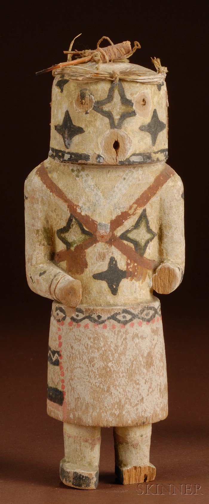 Appraisal: Southwest Polychrome Carved Wood Kachina Hopi c with Morningstar devices