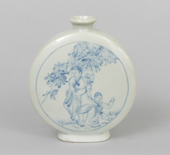 Appraisal: A Delicately Decorated Korean Porcelain Moon Flask A Korean porcelain