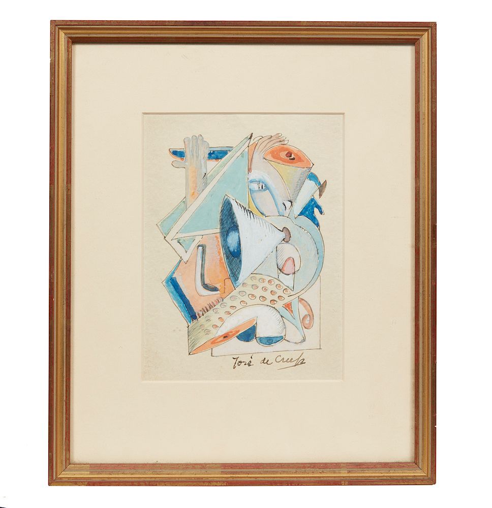 Appraisal: Watercolor Painting Jose de Creeft - Framed Jose de Creeft