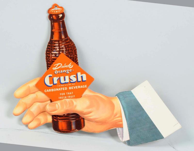 Appraisal: Orange Crush Cardboard Sign Element This Orange Crush sign part