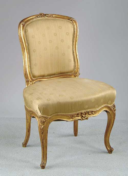 Appraisal: ANTIQUE FRENCH GILT SIDE CHAIR Antique oval upholstered side chair