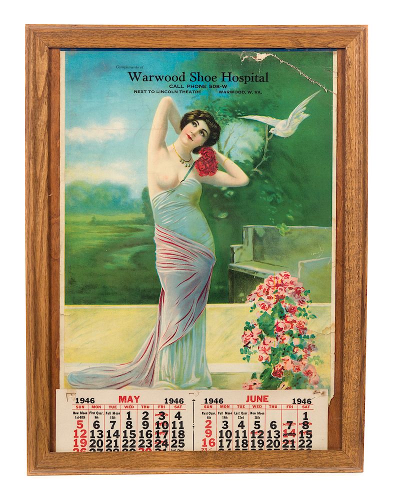 Appraisal: Warwick Shoe Hospital Calendar Measures tall wide Good original condition