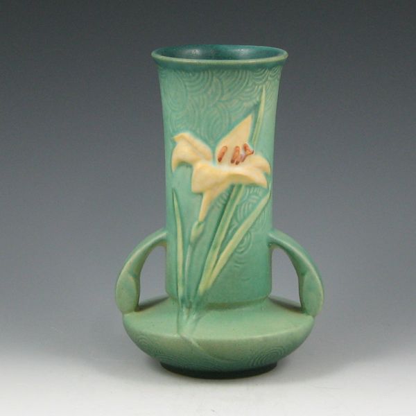 Appraisal: Roseville Zephyr Lily vase in green Marked Roseville USA -