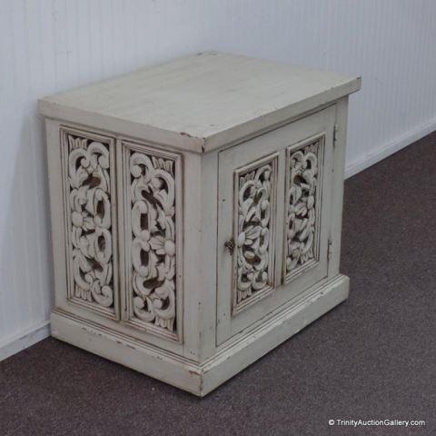 Appraisal: Vintage Shabby Chic End Table Night Stand Estate storage barn