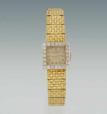 Appraisal: A Ladies' Patek Philippe k Gold and Diamond Dress Watch