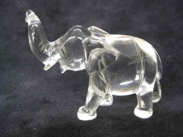 Appraisal: Carved Rock Crystal Figurine of an Elephant '' excellent