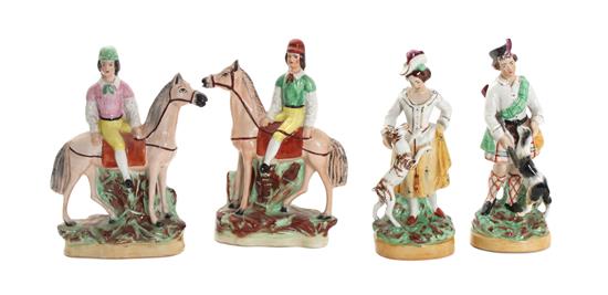 Appraisal: Sale Lot Four Staffordshire Figures Height inches tallest -