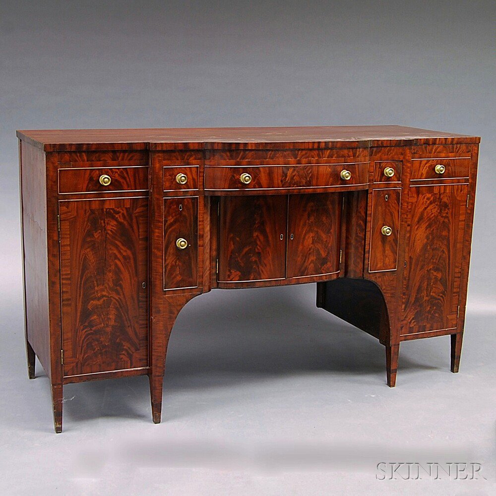 Appraisal: Late Federal Mahogany and Mahogany Veneer Sideboard the stepped rectangular