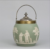 Appraisal: Wedgwood Only Green Dip Jasperware Circa late 's Bulbous biscuit