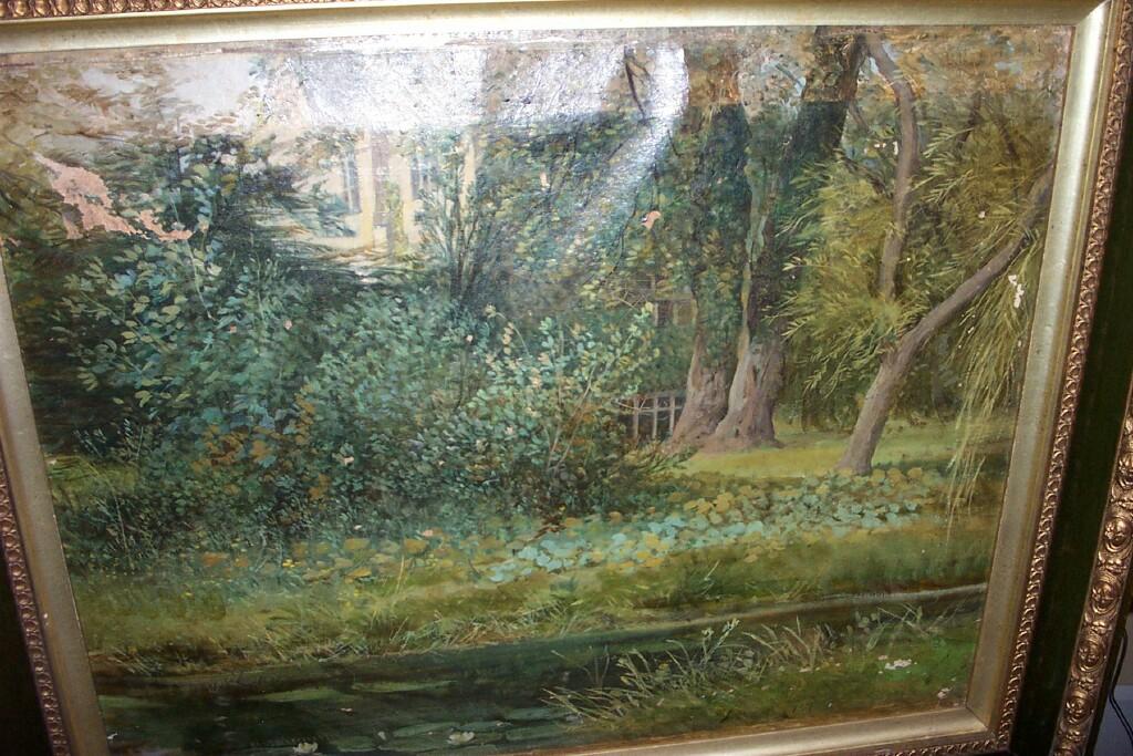 Appraisal: A th century oil painting on canvas of a landscape