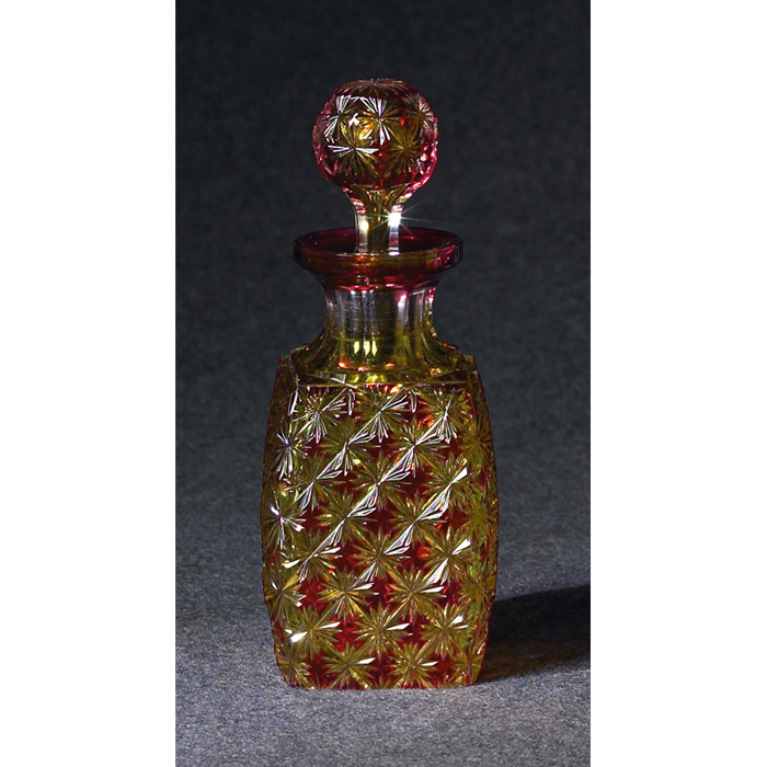 Appraisal: Cut Glass bottle red cut to amber with a teardrop