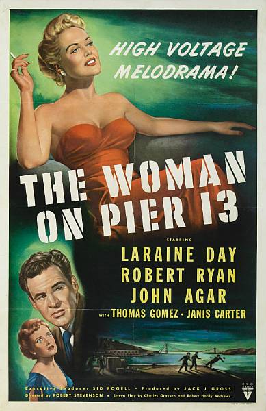 Appraisal: The Woman on Pier RKO one-sheet condition A- linen-backed x