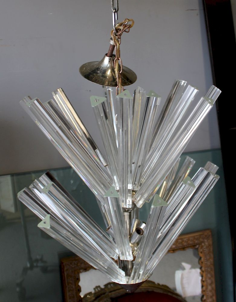 Appraisal: MIDCENTURY Umbrella Form Camer Chandelier Rare shape from a Larchmont