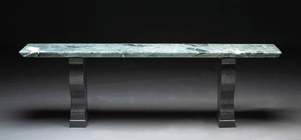 Appraisal: A Regence style marble console The rectangular top of variegated