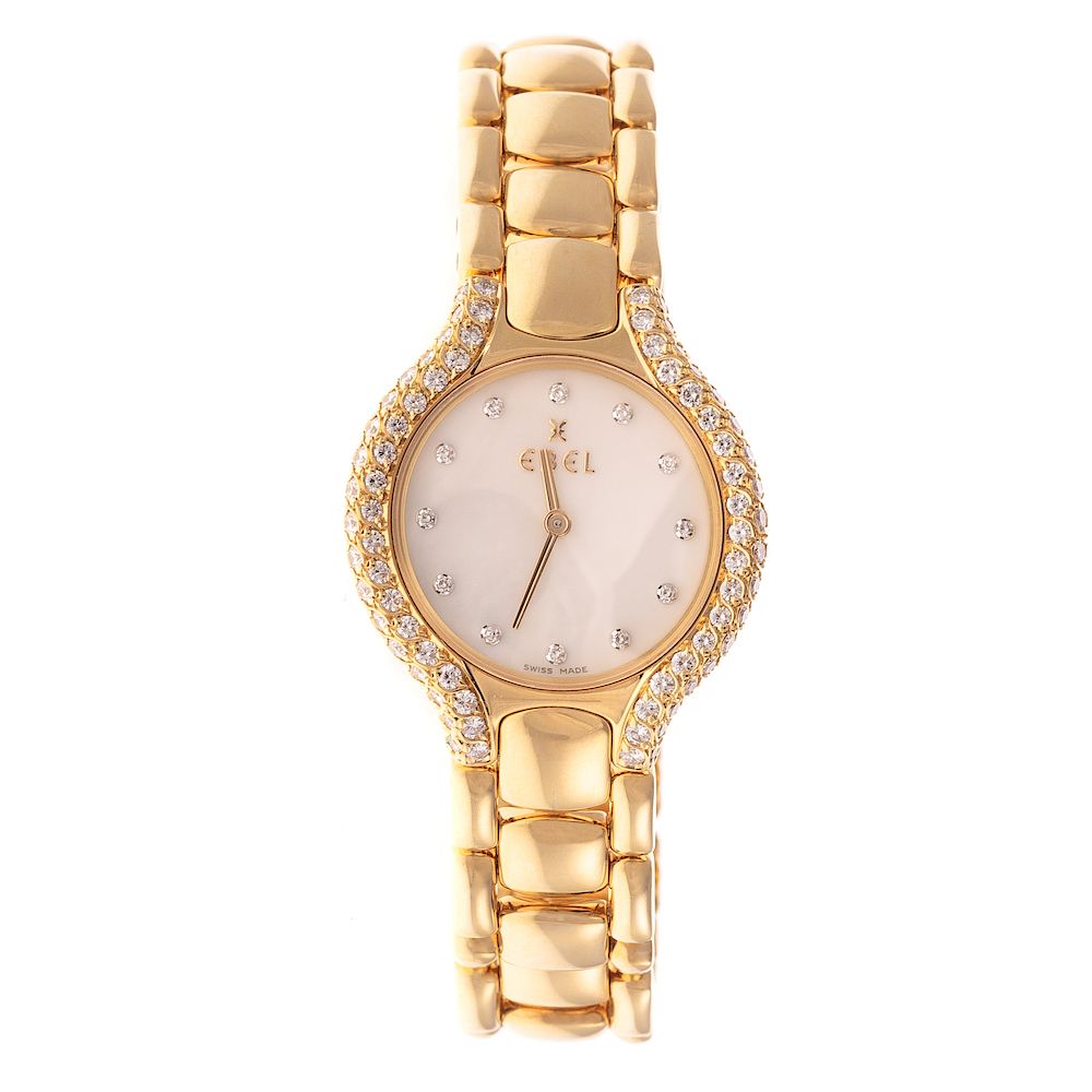 Appraisal: A Ladies Ebel Watch with Diamonds in K Gold K