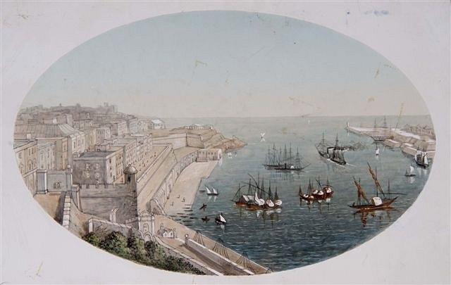 Appraisal: JAMES C NOBLE th Century The Grand Harbour Valletta Malta