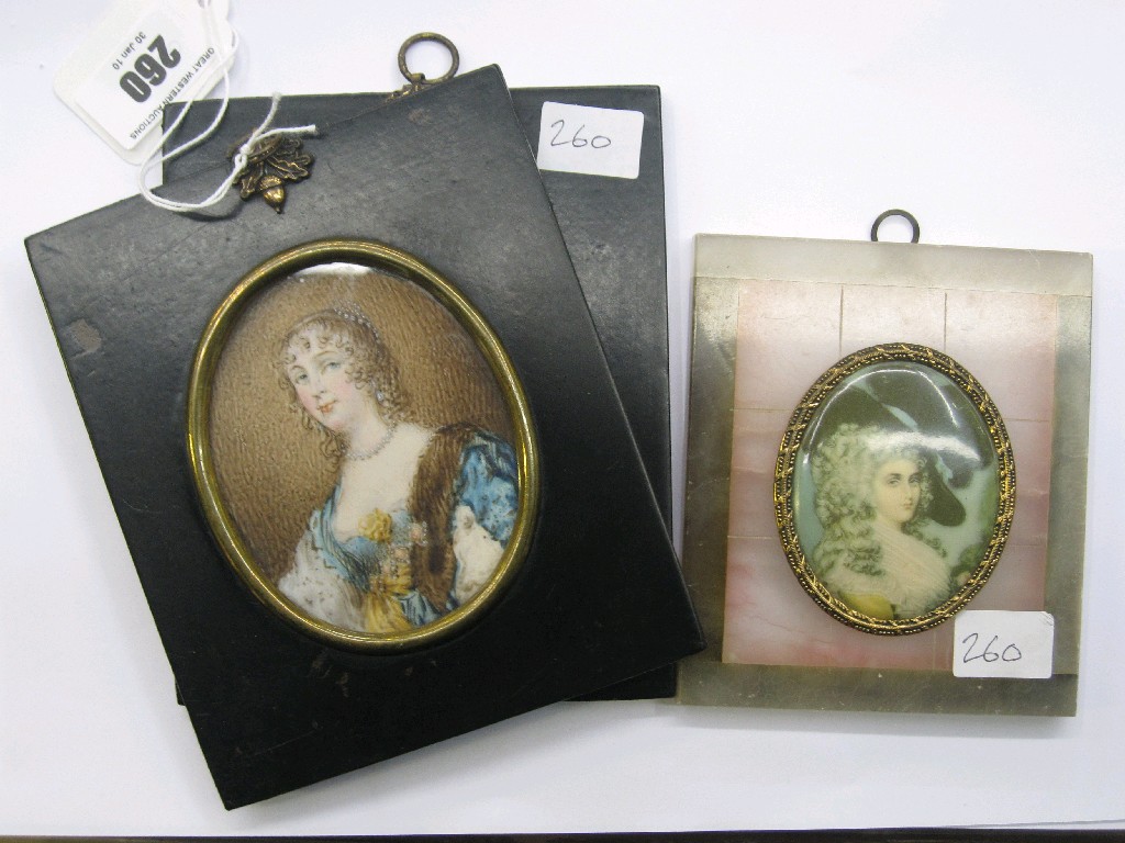 Appraisal: Lot comprising three portrait miniatures