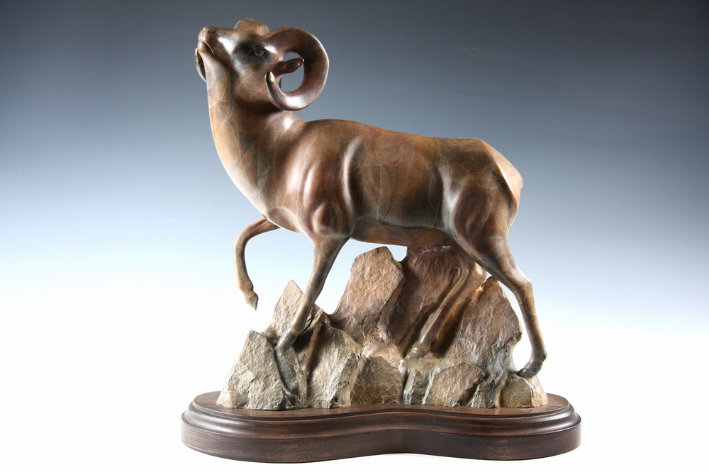 Appraisal: BRONZE SCULPTURE - Ram by Robert Deurloo Idaho - signed