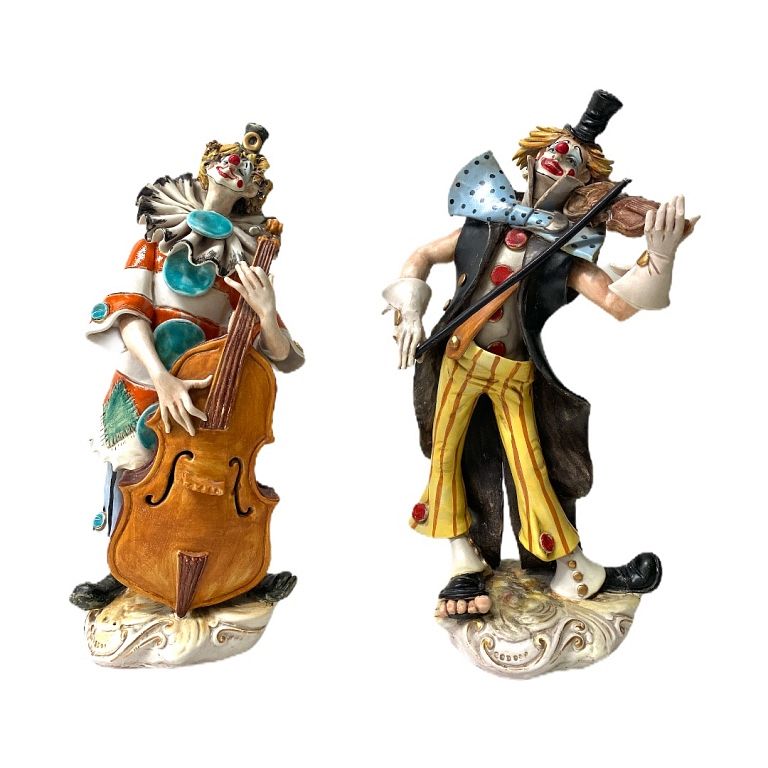 Appraisal: Clown Figures Clown Figures As Is See photos Some Cracks