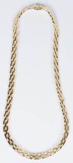 Appraisal: K Panther link Necklace Italy K yellow gold panther link