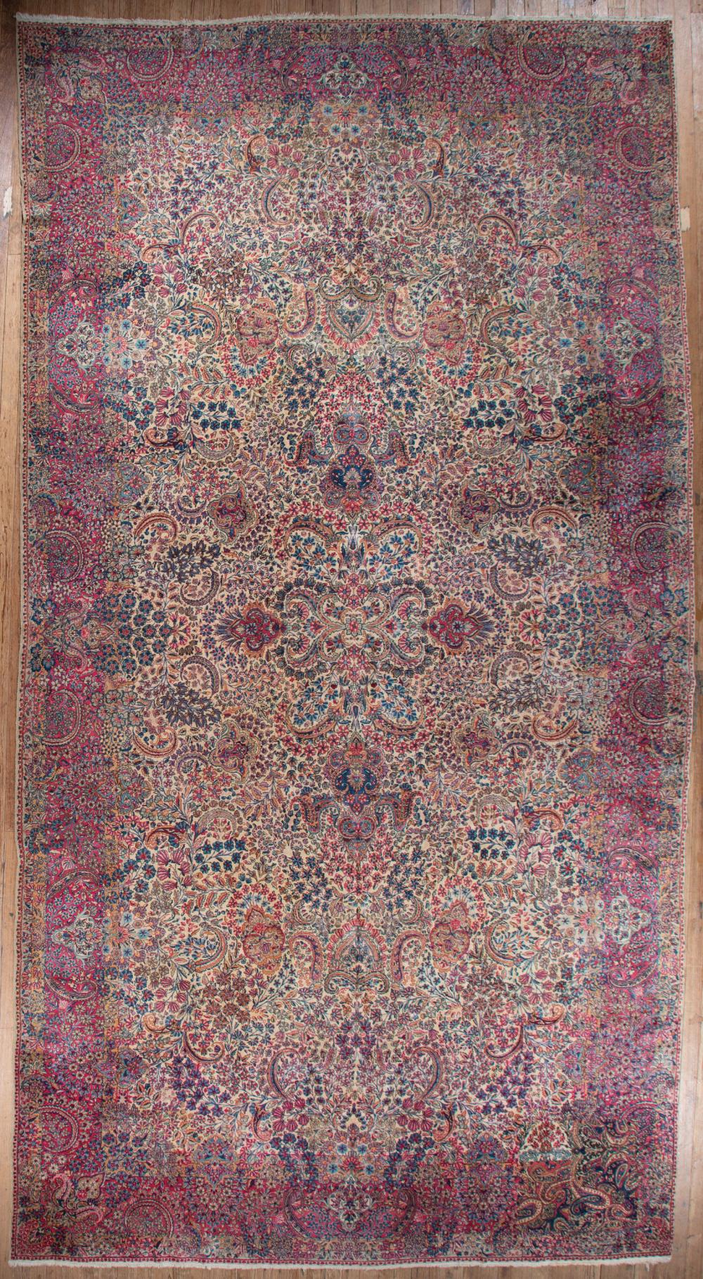 Appraisal: Large Semi-Antique Persian Carpet red and cream ground overall foliate