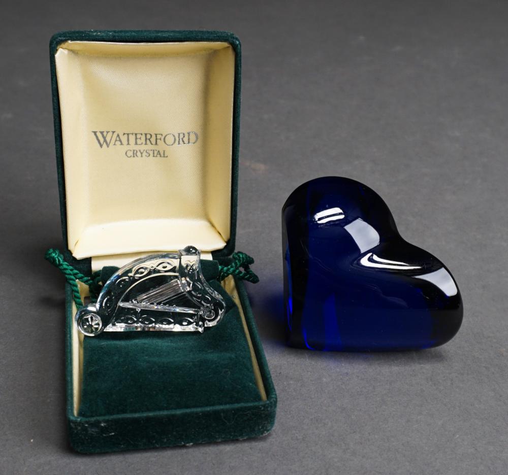 Appraisal: Waterford Crystal Pin and Christofle Cobalt Glass Paperweight both with