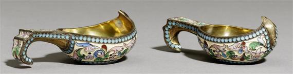 Appraisal: PAIR OF SALT DISHES St Petersburg late th century With