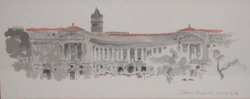 Appraisal: Three Watercolors DC Supreme Court Constitution Avenue East View Senate