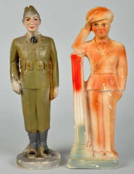 Appraisal: Lot of Chalkware Soldier Figures Both with some overall paint