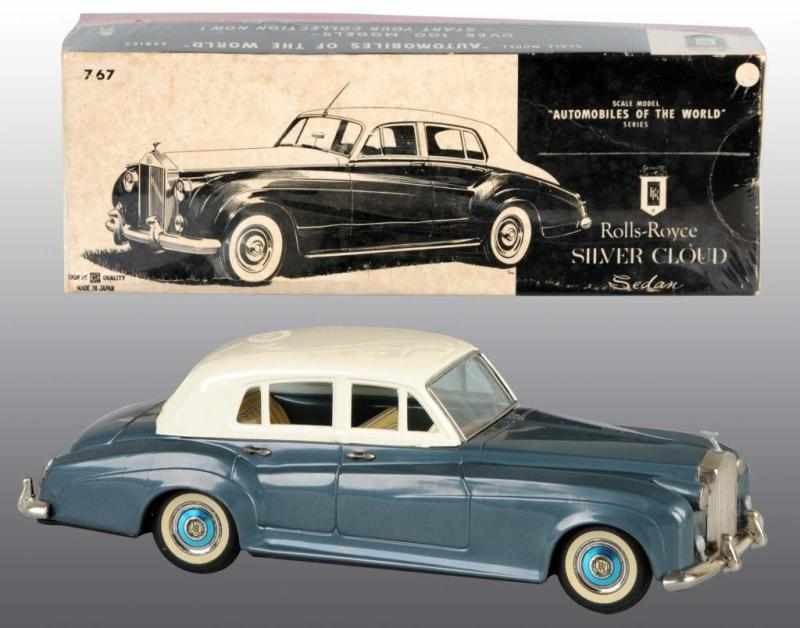 Appraisal: Tin Rolls Royce Silver Cloud Friction Toy Description Japanese Working