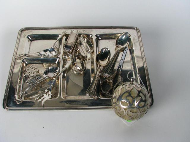 Appraisal: Group of Sterling Silver Accessories including a sterling overlay ornament