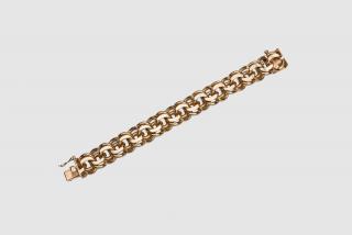 Appraisal: TIFFANY CO K Yellow Gold Curb-link Braceletcomprised of double flattened