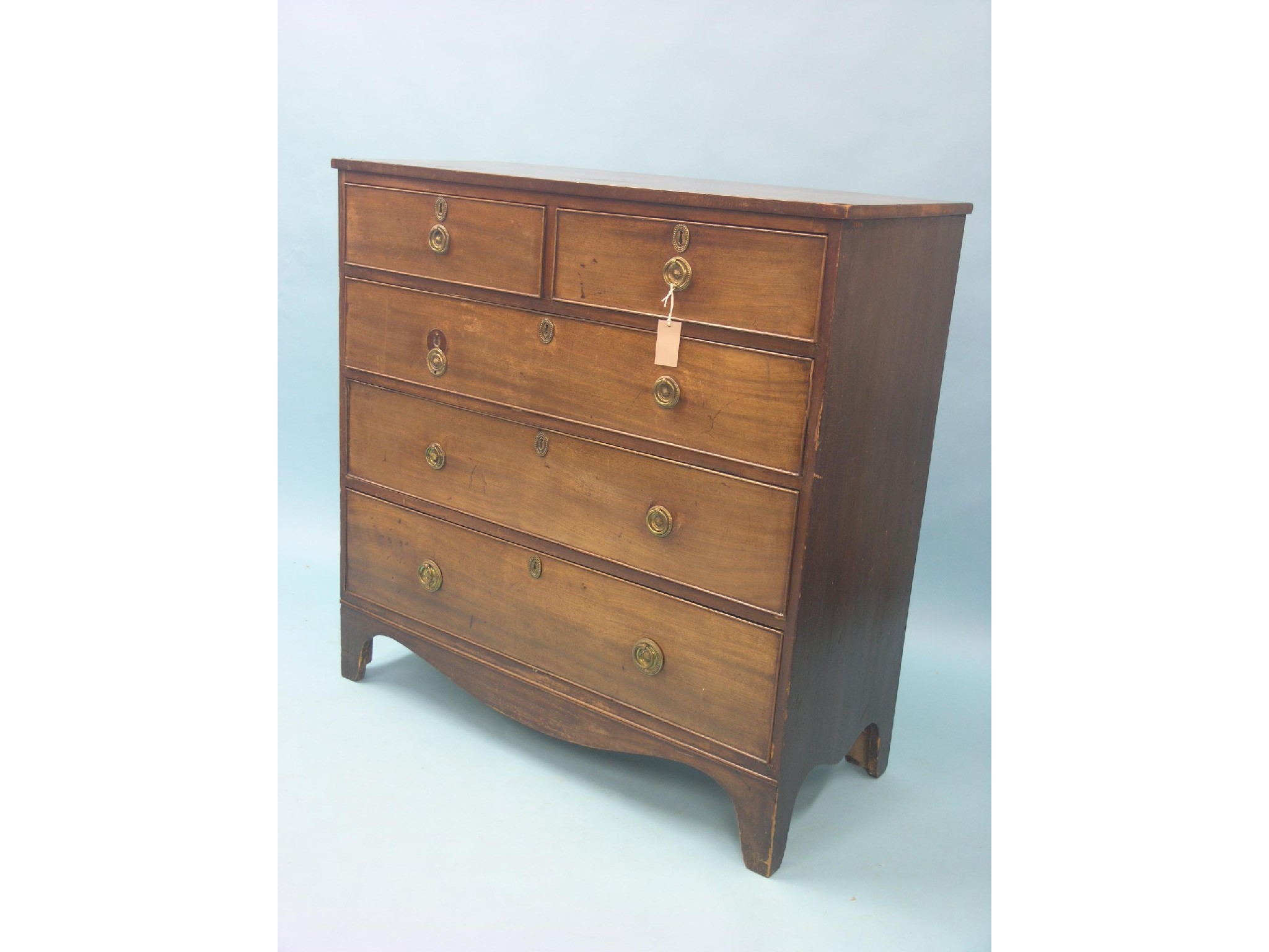 Appraisal: An early Victorian mahogany chest two short and three long