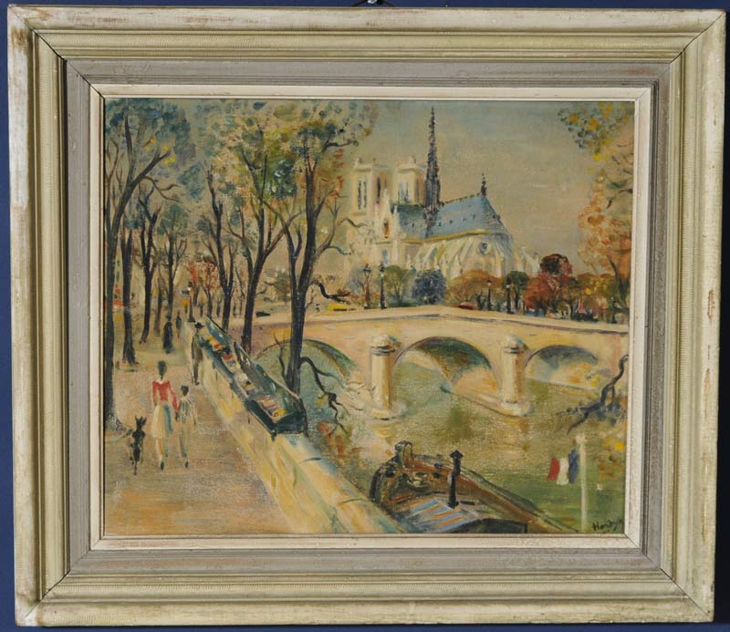 Appraisal: Gerard Hordyk Pont Neuf x oil on canvas signed lower