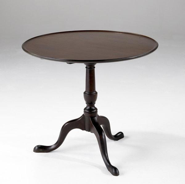 Appraisal: ENGLISH GEORGIAN TILT TOP TABLE Mahogany on three pad feet