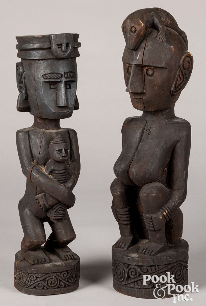 Appraisal: Pair of Timor carved figures Pair of Timor carved figures