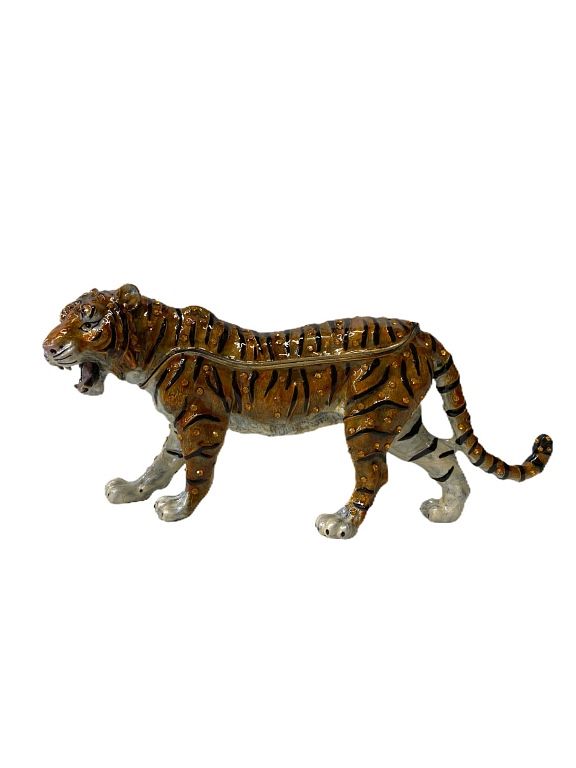 Appraisal: Artist Unknown Enamel Tiger Sculpture Artist Unknown Enamel Tiger Sculpture