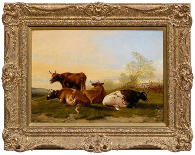 Appraisal: Thomas Sidney Cooper painting British - cows resting in a