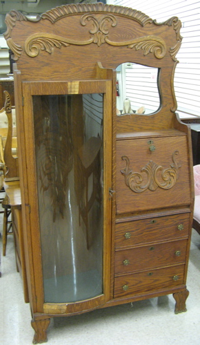 Appraisal: VICTORIAN OAK SIDE-BY-SIDE SECRETARY BOOKCASE American late th century The