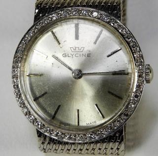 Appraisal: Glycine Ladies K White Gold Diamond Watch SWITZERLAND TH CENTURY