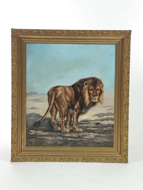 Appraisal: PORTRAIT OF A LION BY E S CAUL EUROPEAN SCHOOL