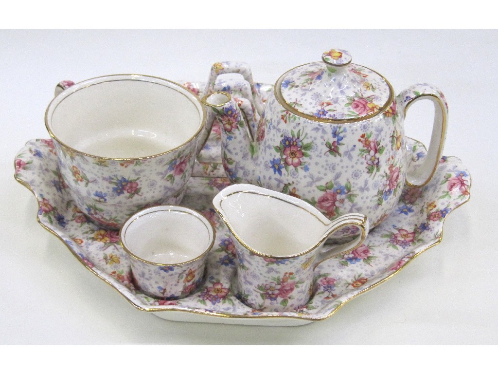 Appraisal: Royal Winton 'Eleanor' chintz breakfast set on tray