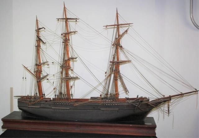 Appraisal: TH C SHIP MODEL OF MASTED WHALING SHIP BARNSTABLE INTRICATELY