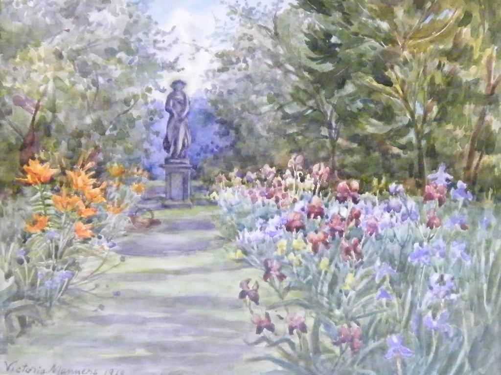 Appraisal: By Lady Victoria Manners - - stately summer garden with