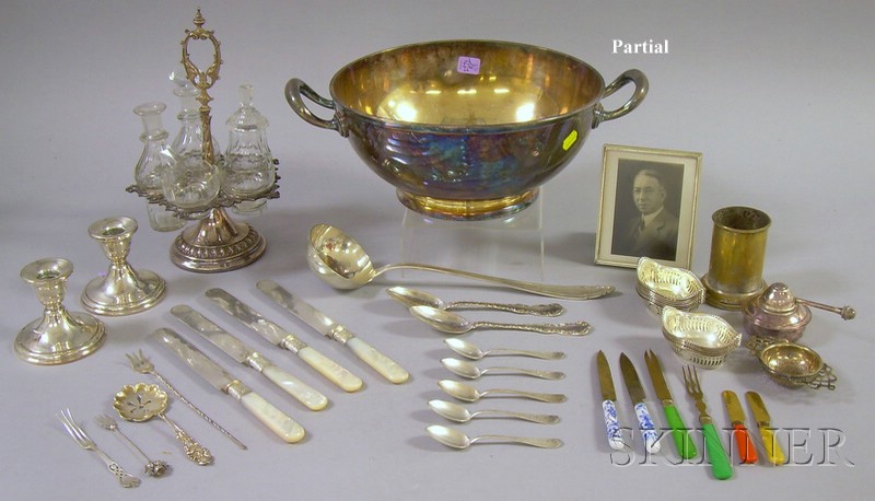 Appraisal: Group of Continental and Silver Plated Serving Pieces and Flatware