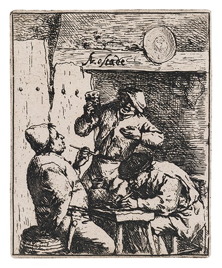 Appraisal: ADRIAEN VAN OSTADE Group of etchings Bust of a Laughing