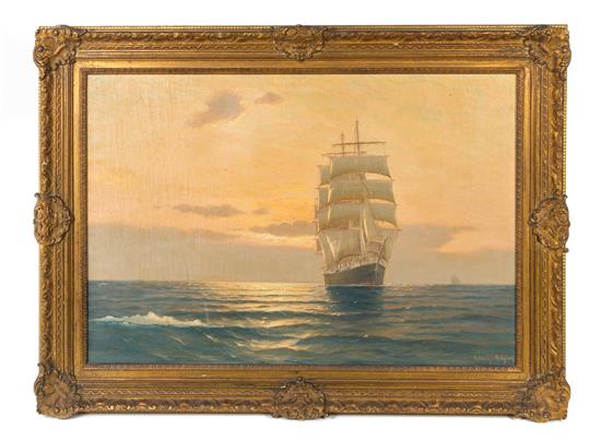 Appraisal: Sale Lot Martin Franz Francis Glusing German - Clipper Ship